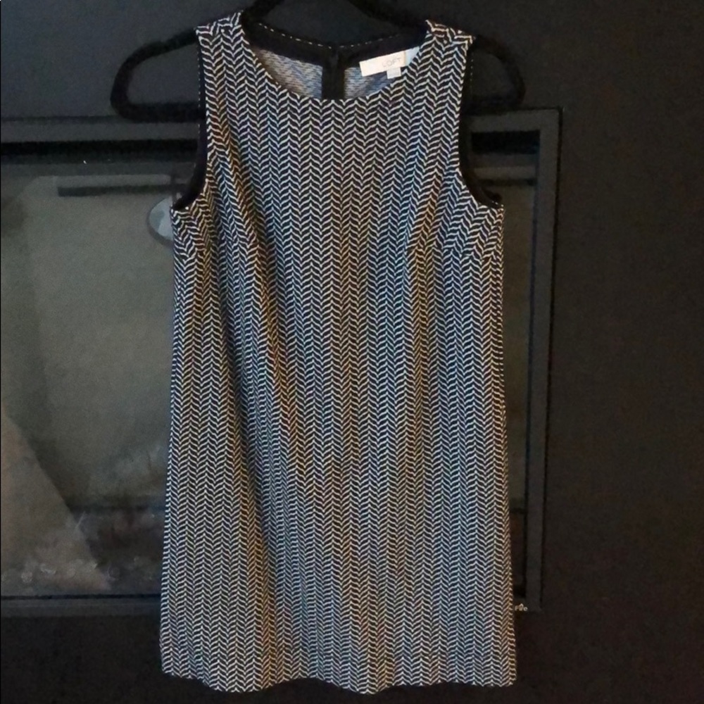 LOFT Chevron Black and White Dress